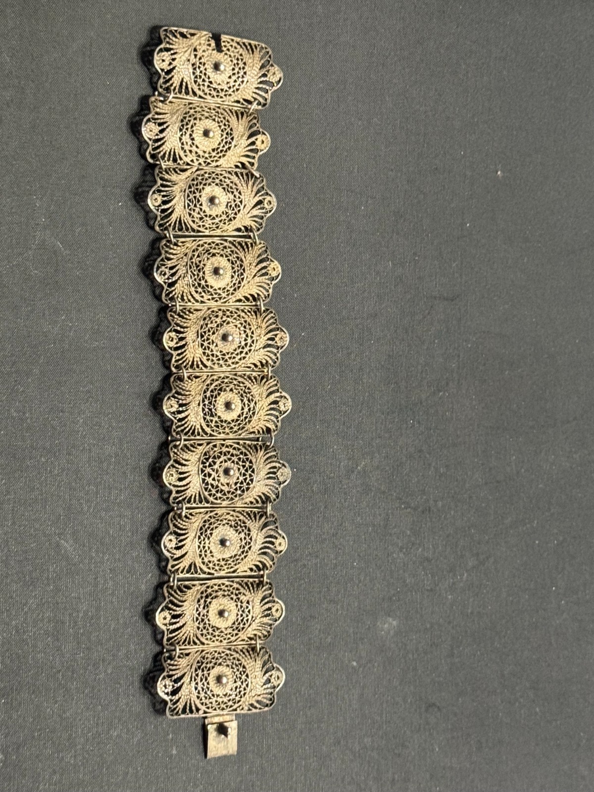 A-058 1930’s Sterling Silver wire-work Filigree Bracelet Made In Mexico .925