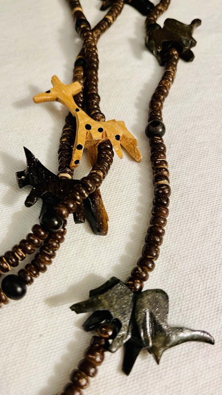 Vintage Estate Multi-Strand Safari Animals Tribal African Necklace Multi Tone