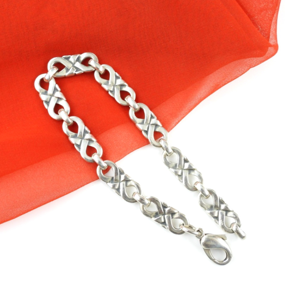 Retired James Avery 925 Sterling Silver X Link Bracelet Heavy Link Jewelry