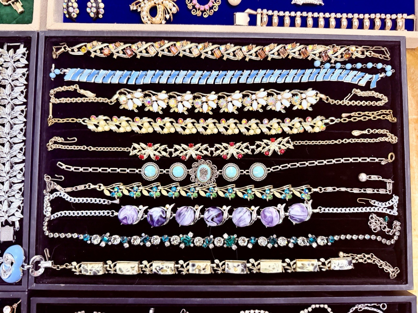 HUGE Vintage Mod Rhinestone Jewelry Lot High End Schreiner Weiss Eisenberg +