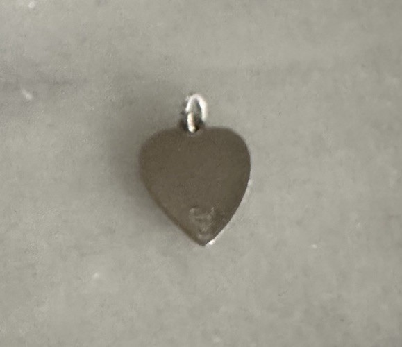 Victorian Era Sterling Silver & Guilloche Enamel Pink Rose Heart Charm