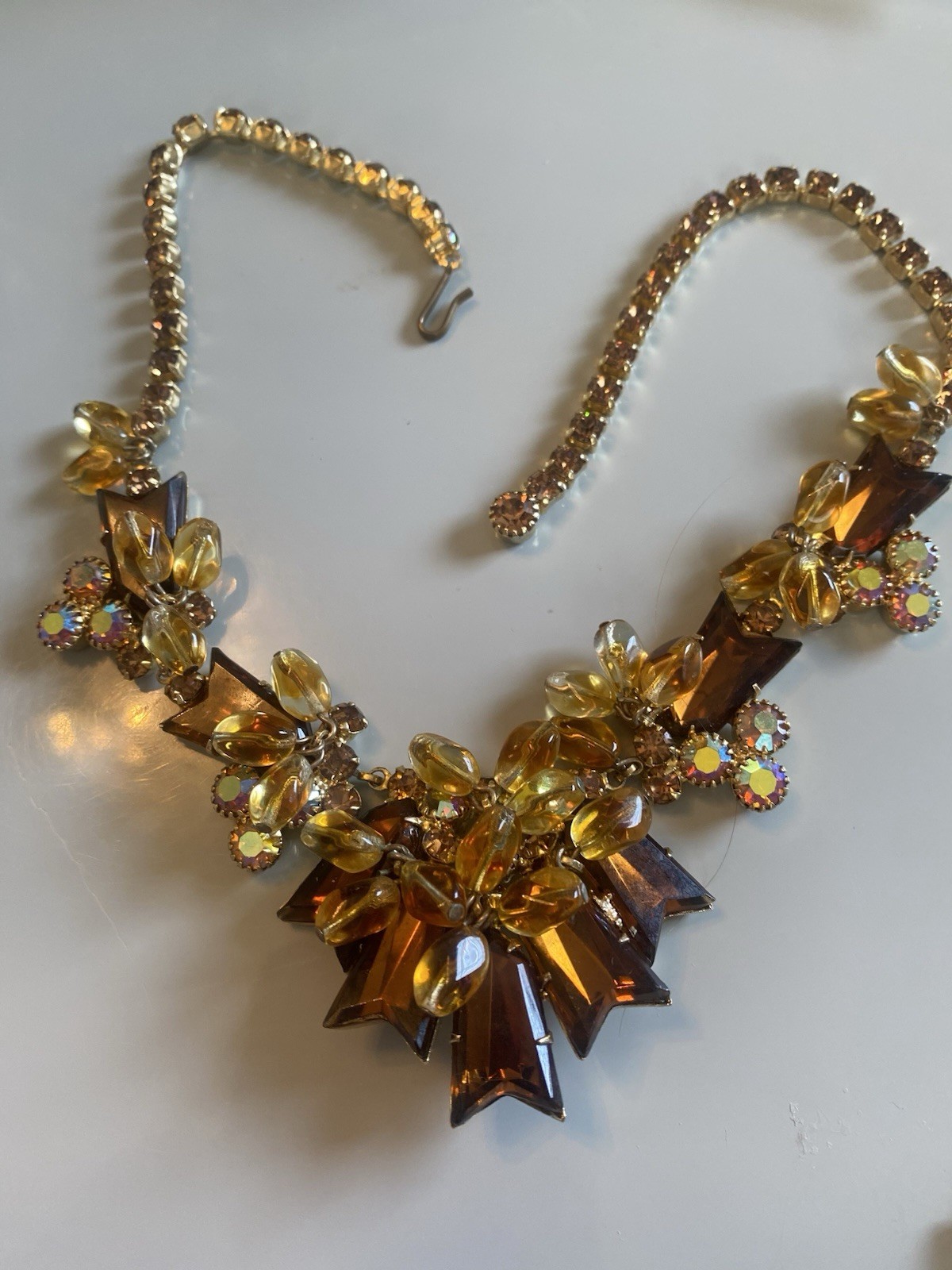 Vtg Juliana Arrow Head Dangle Bead Rhinestone Necklace Bracelet Earring Set Paru