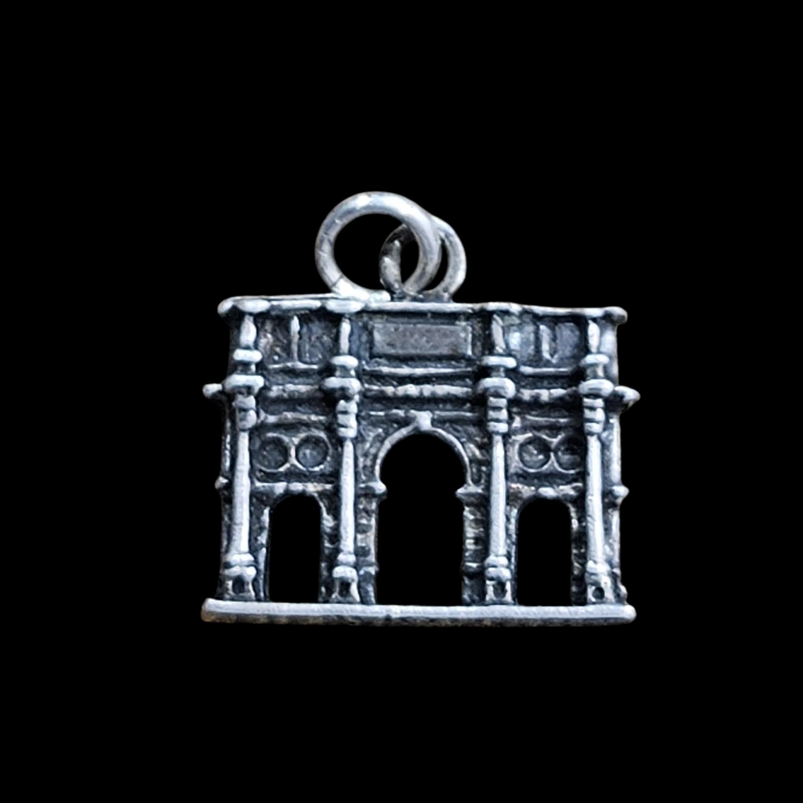 Vtg 925 Sterling Silver Arco di Costantino Rome Italy Arch Charm Pendant 3.56g