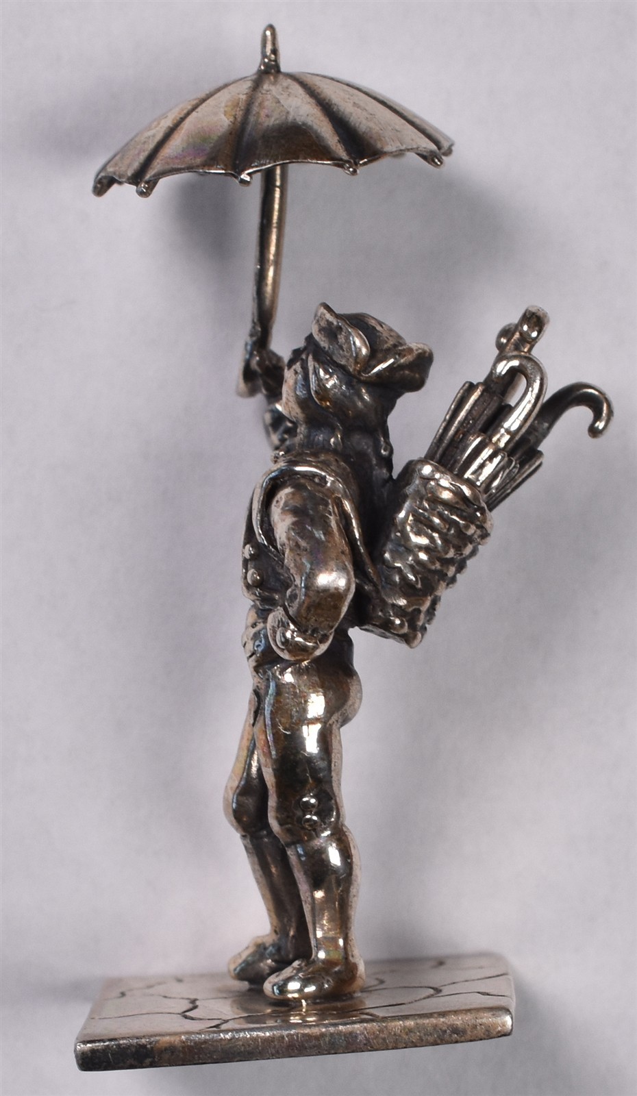 SMC Sterling Figure Umbrella Seller Tri-Corner Hat Vintage