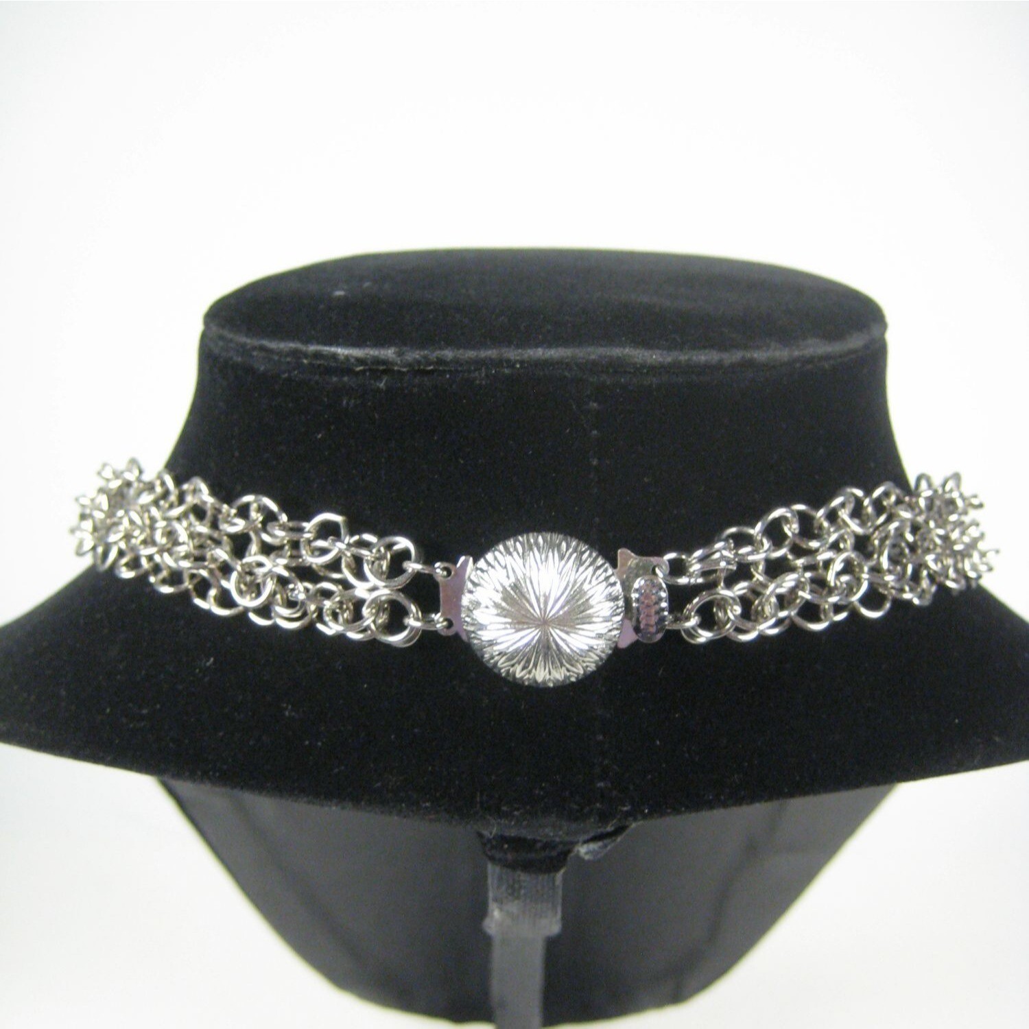 Silvertone Chain Necklace 25 In Multi Strand Statement Box Vintage 60s 70s