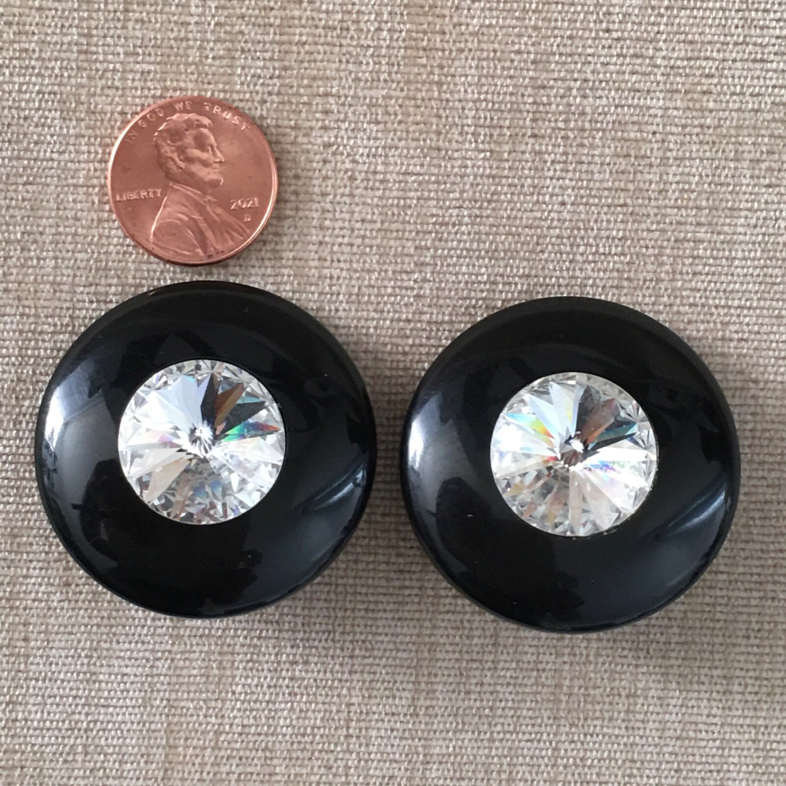 Vintage Rhinestone Clip-On Earrings