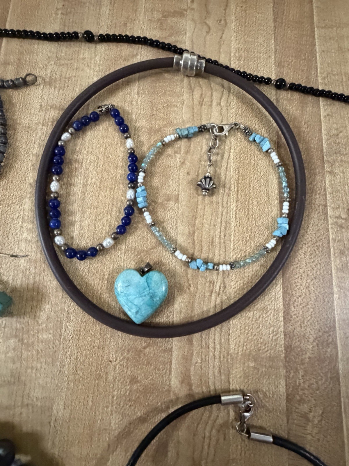 Sterling Silver Vintage Modern Mix Bead Plastic Stone Necklaces Bracelet Lot
