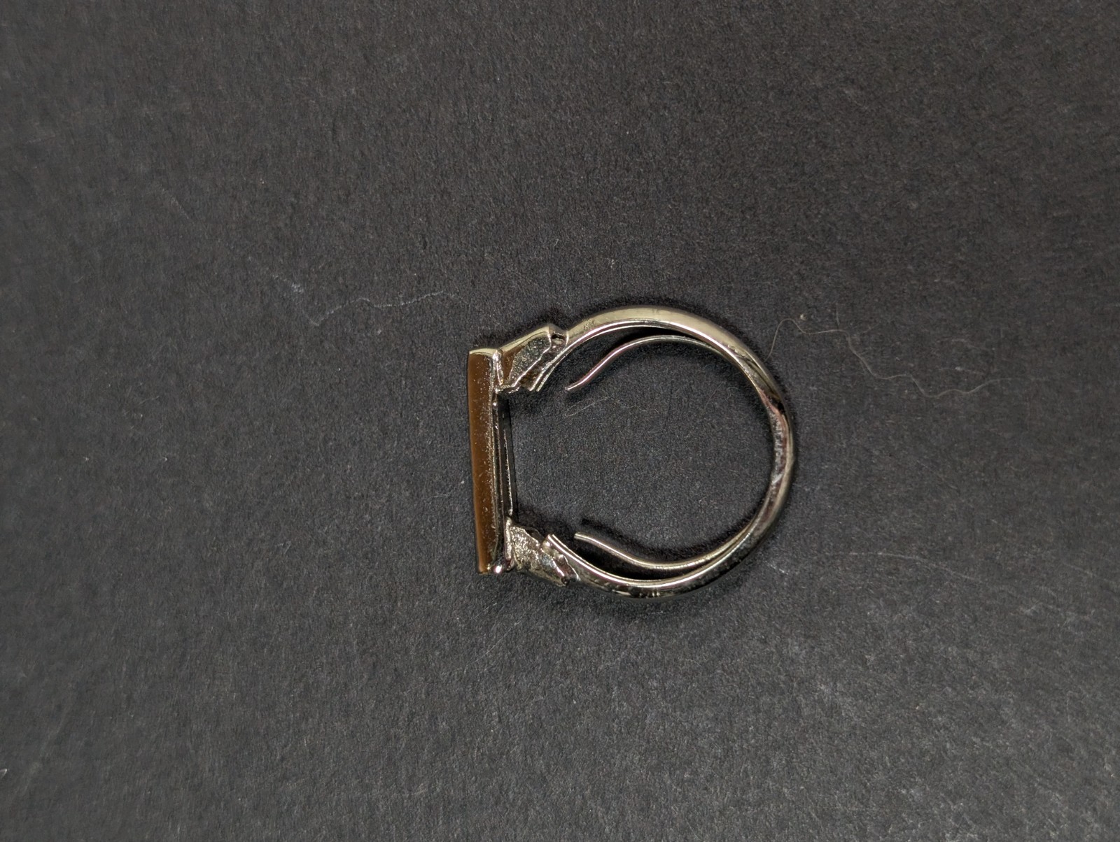 Vintage Letter A Initial Monogram Ring Adjustable Silver Tone Size 6 7 8 Ladies