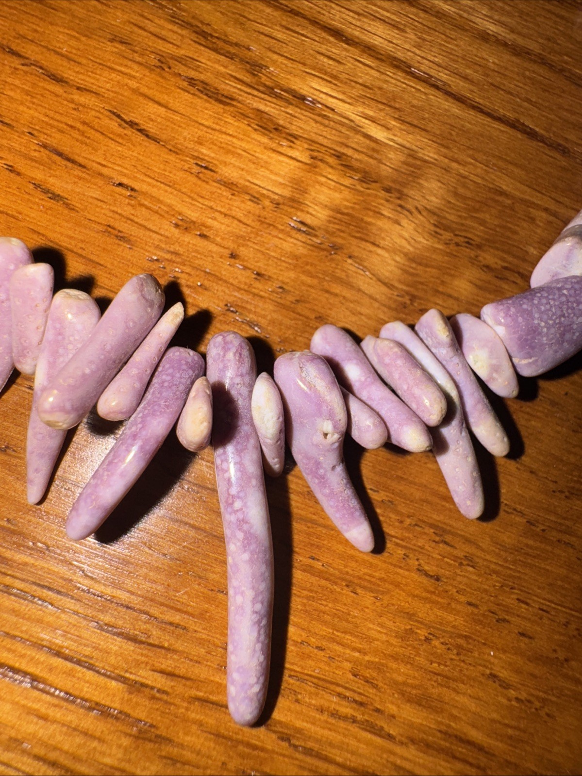 Signed Les Bernard Purple Lavender Branch Coral Rare Species Necklace 33″ Long