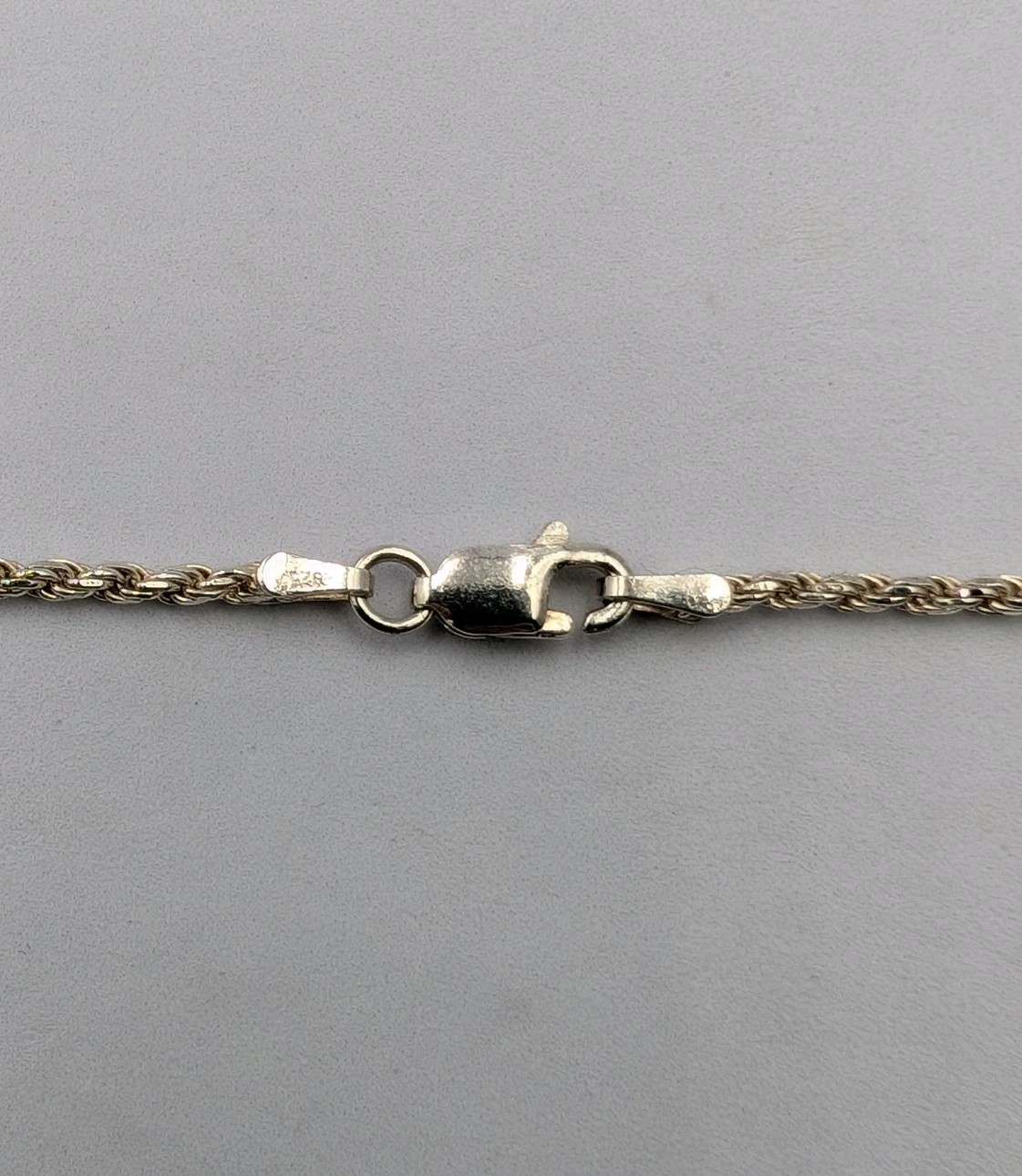 Vtg 925 Sterling Silver Sundial Seashell Pendant Necklace 18″ Italian Rope Chain