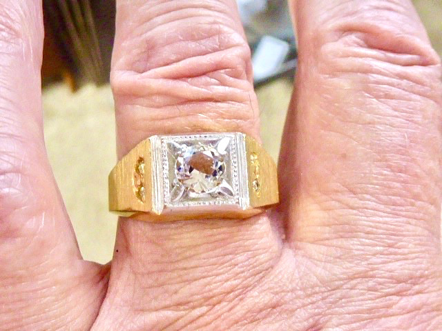 RARE 14k K YELLOW GOLD FILLED NEW OLD STOCK 70’S SIZE 12.75 SOLITAIRE RING