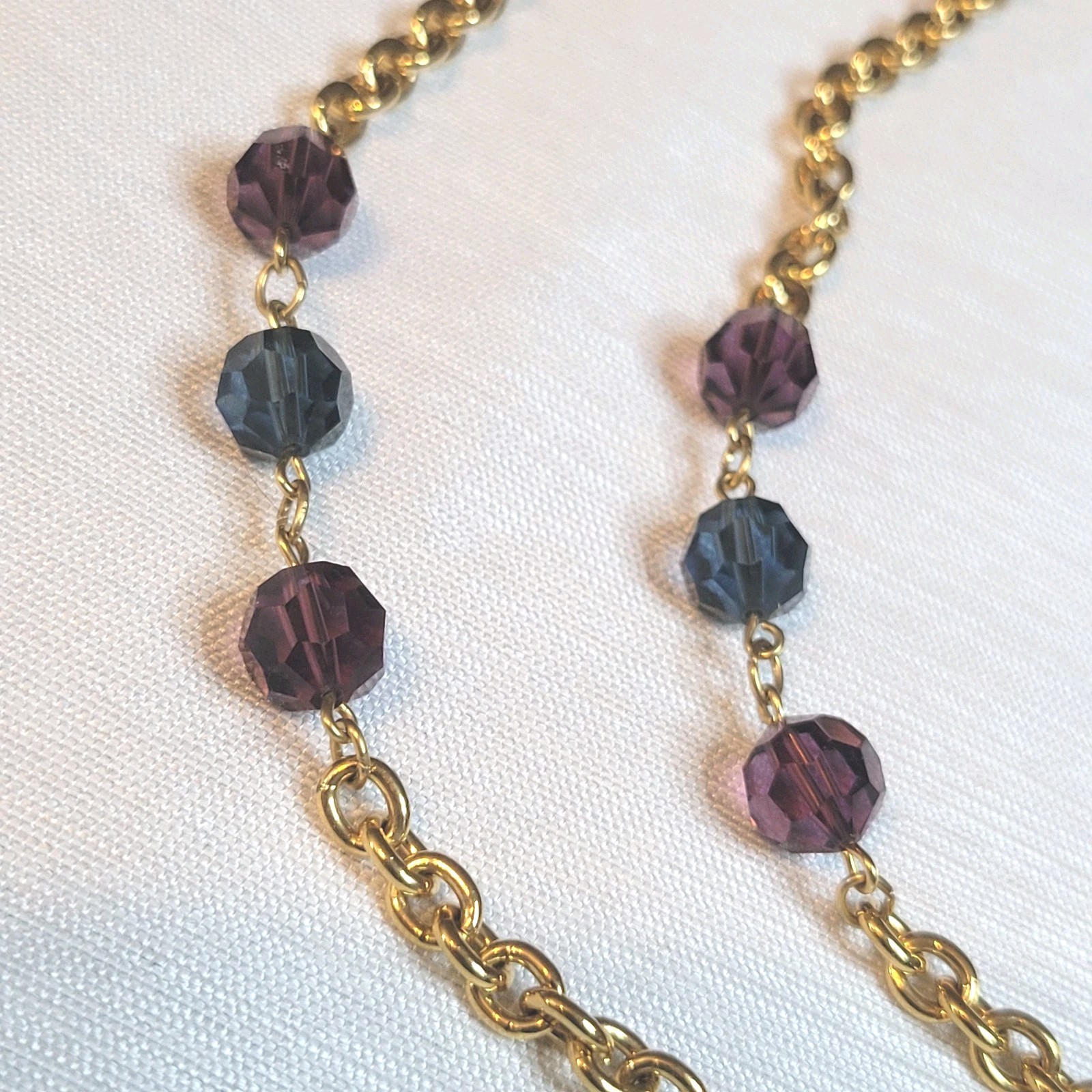 Vintage Napier Galleria Gold Tone Runway Necklace Multi Color Swarovski Crystal