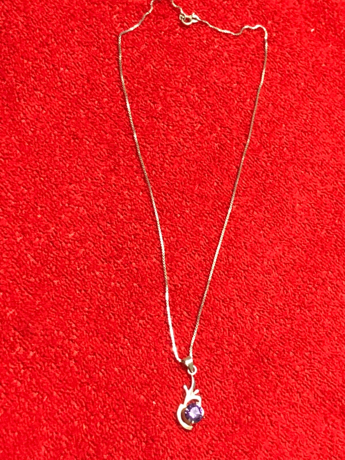 EASTER SPECIAL Vintage Sterling Silver Necklace w/Unknown Multi-Faceted Stone 5g