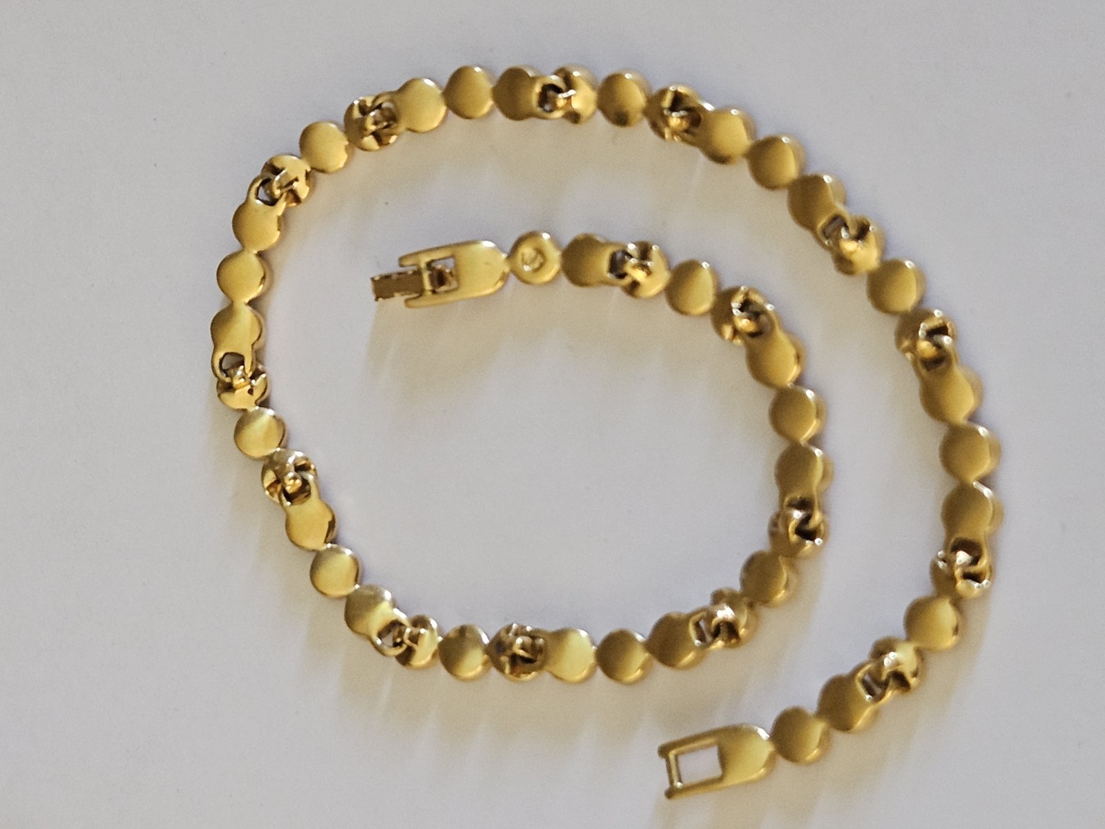 As Is Vintage Swarovski Swan Logo Gold Toneclear Crystal Collar Link Necklace