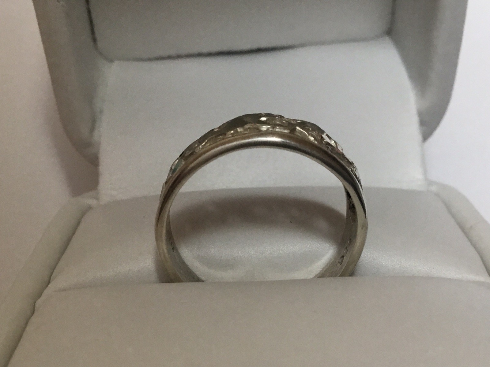 Vintage Ladies 925 Sterling Silver Ornate Openwork Filigree Scroll Band Ring