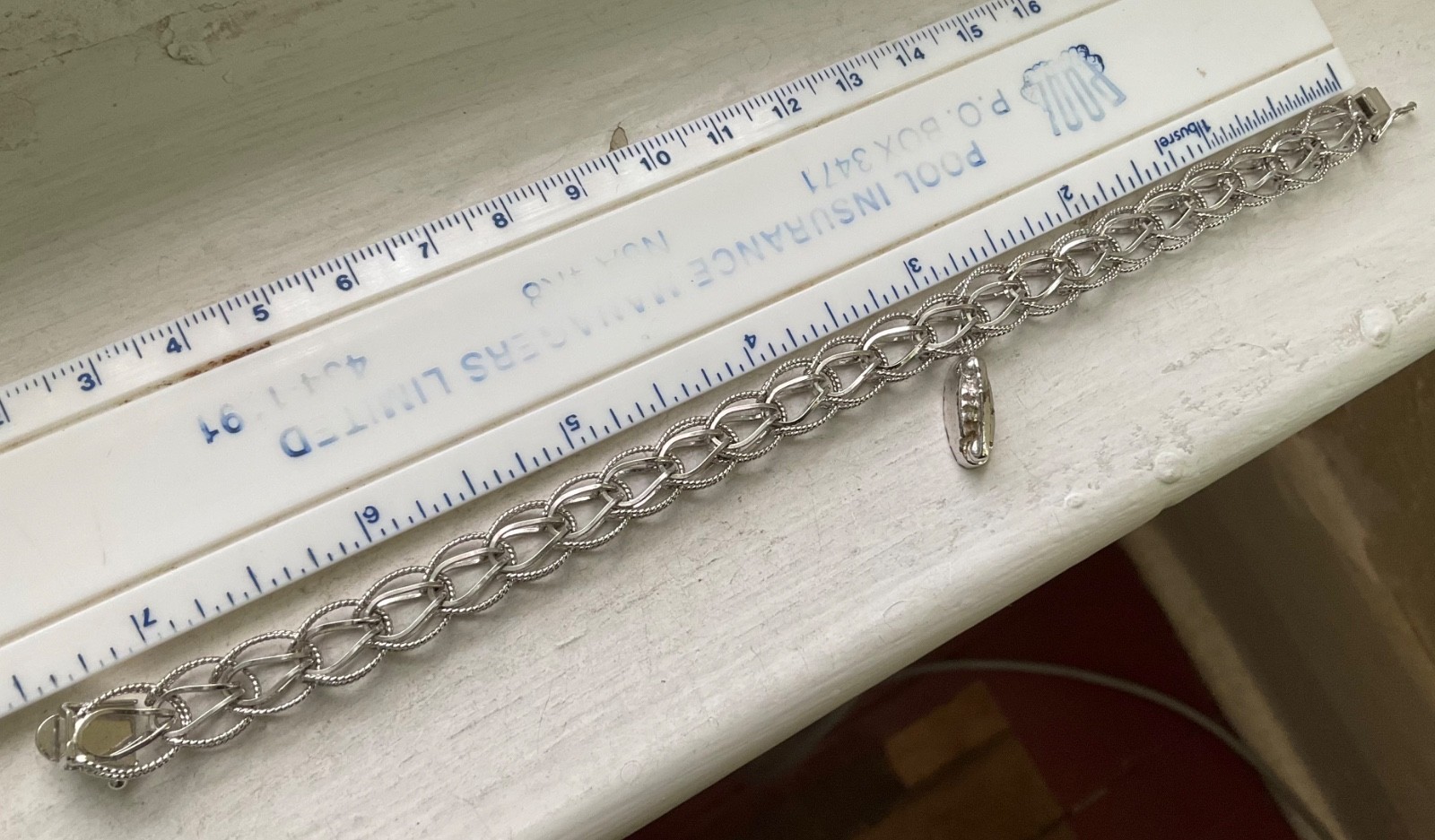 Vintage AIRFLEX USA Starter SILVER CHARM BRACELET Wearable 7 1/2” Traditional