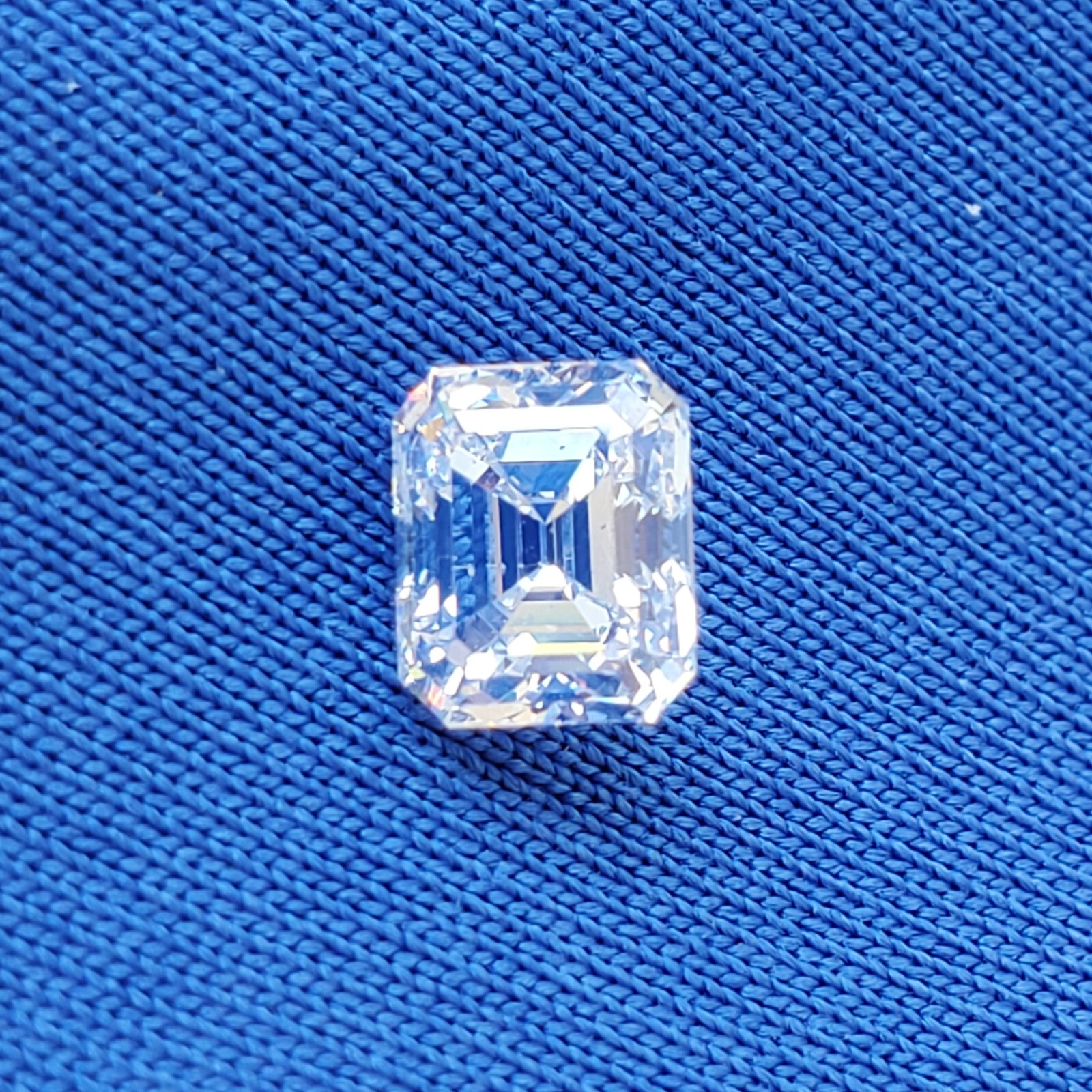 EARTH MINED DIAMOND Deco Engagement Ring 3 Stone Emerald cut Solitare 14K GOLD