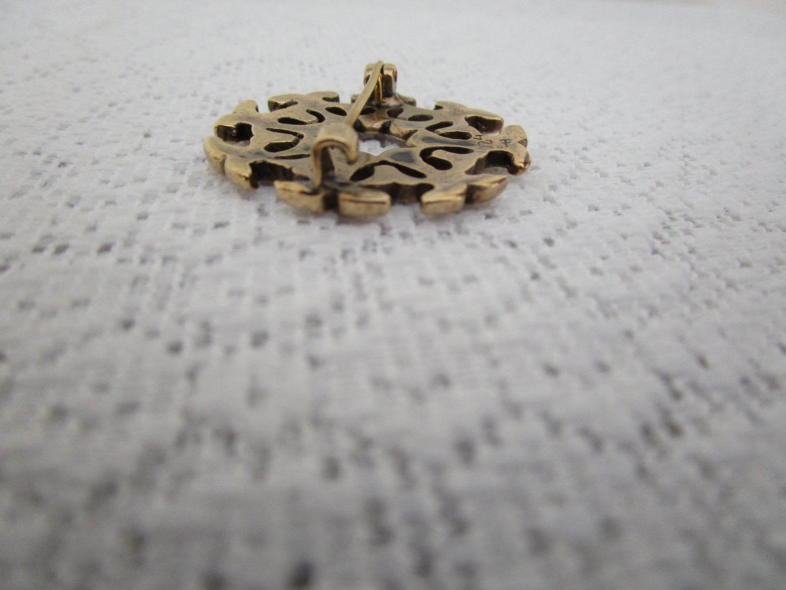 Vintage Antique ? Eivind Hillestad EH 1024 Brooch Pin Norway Gold Plated GC