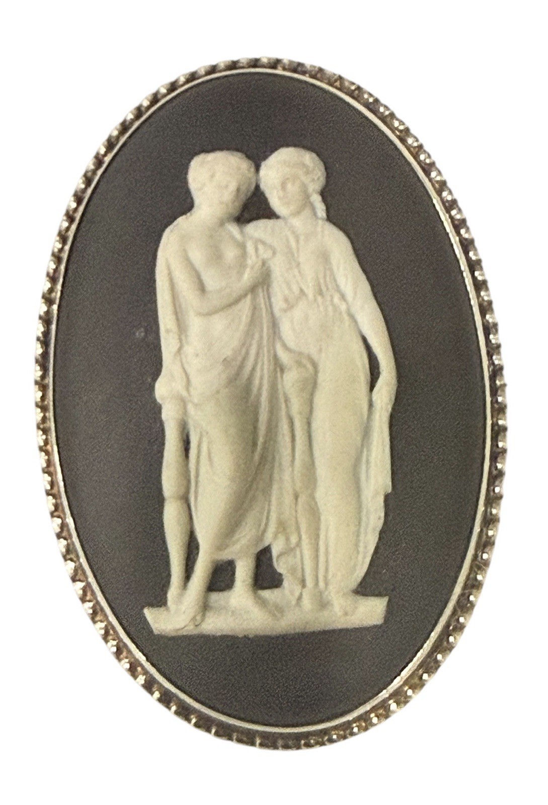 Vintage Wedgewood Goddess Cameo Sterling Silver Brooch In Original Box