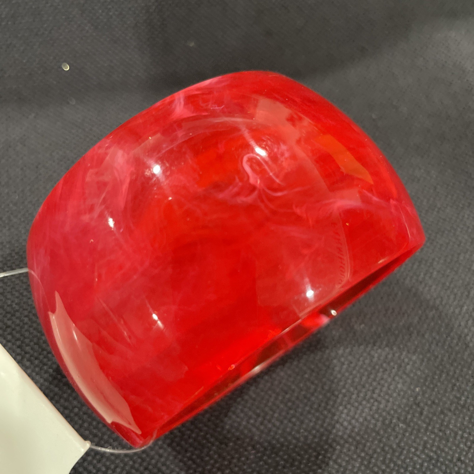 Vintage Lucite Acrylic Red Bangle Bracelet extra wide G40