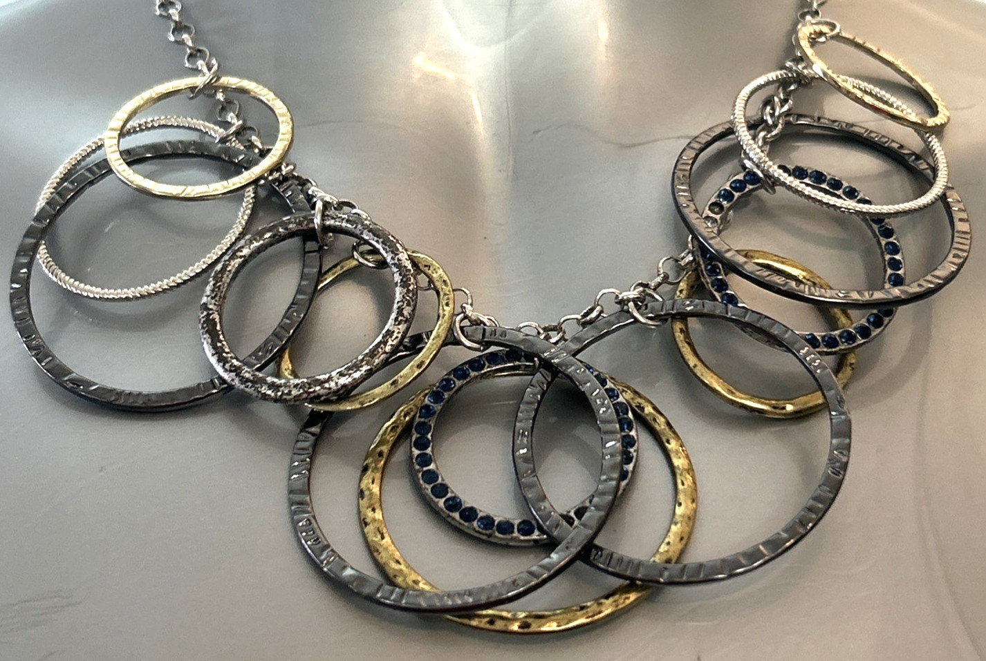 Vintage Estate Ring front PENDANT CHAIN CHOKER NECKLACE