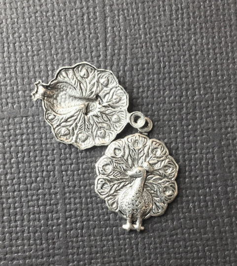 36254 – 6 Pc Small Peacock Charm Jewelry Finding Silver Ox SALE