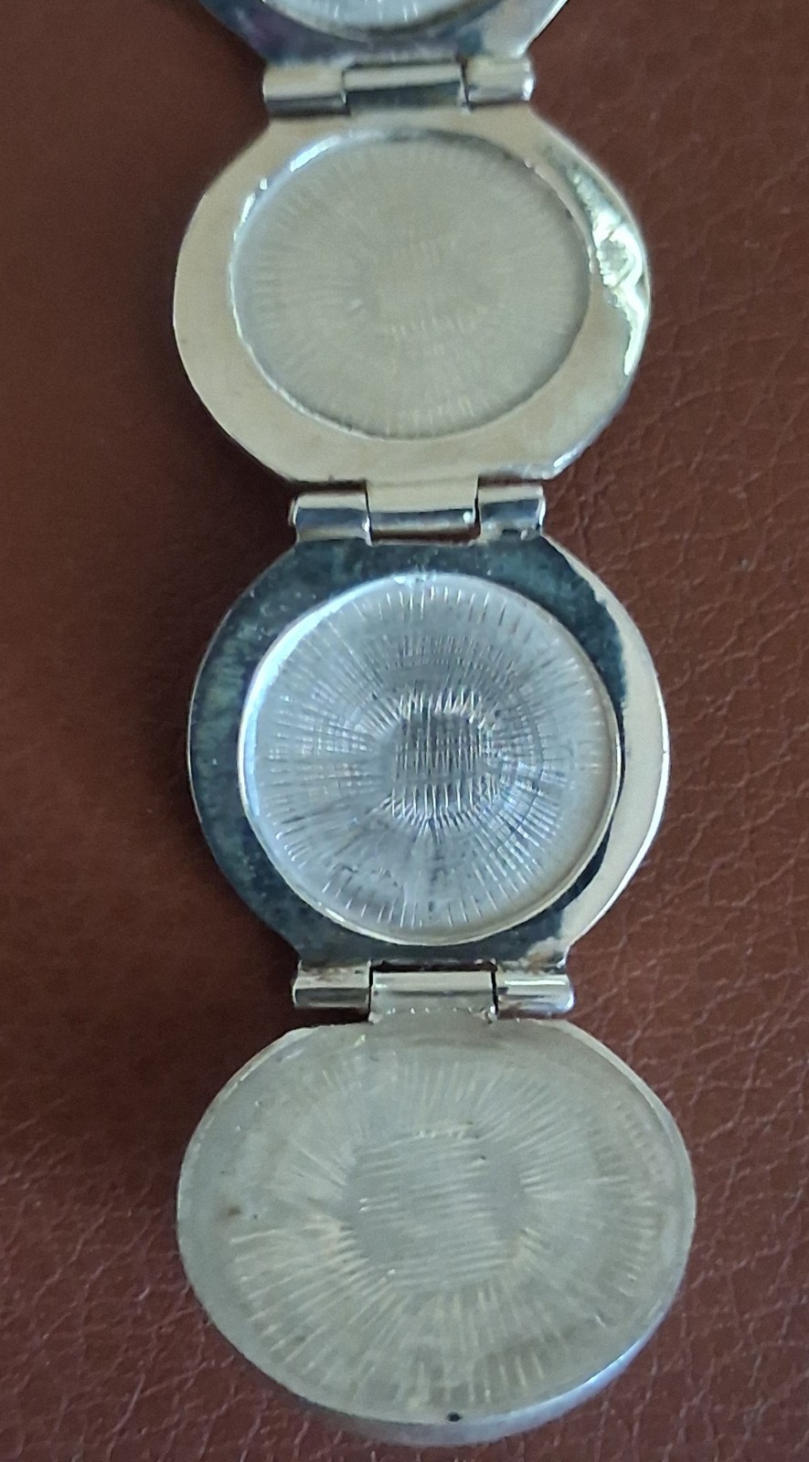 Vintage Taxco Mexico 925 Sterling Silver Folding 6-Photo Ball Locket Necklace