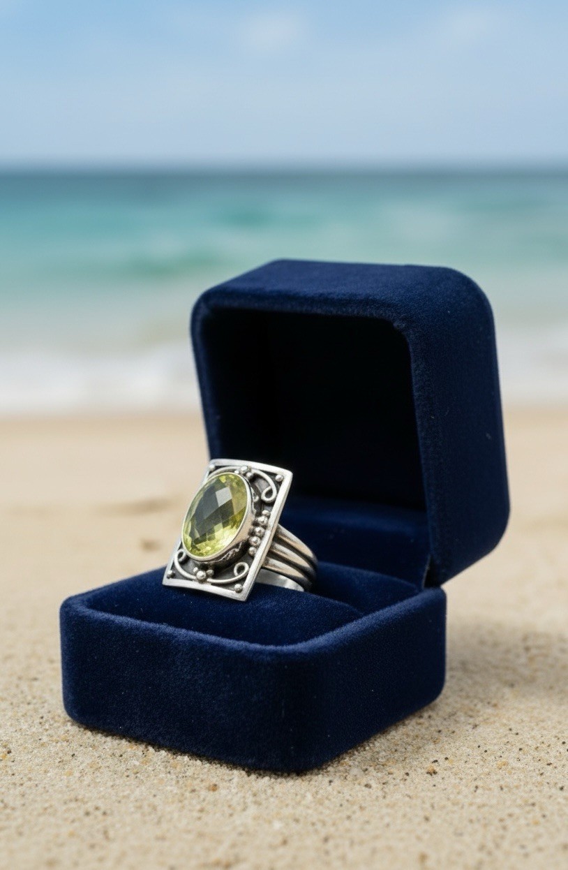 Vintage Nicky Butler Lemon Quartz RAJ Limited Addition Retired Ring Size 8