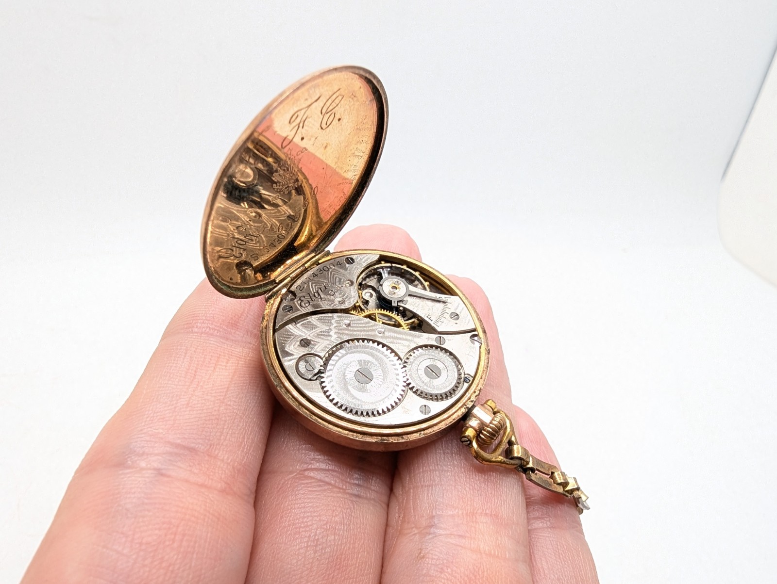 Antique 1920’s Elgin Transition Pocket Watch 12k GF Art Deco WORKS