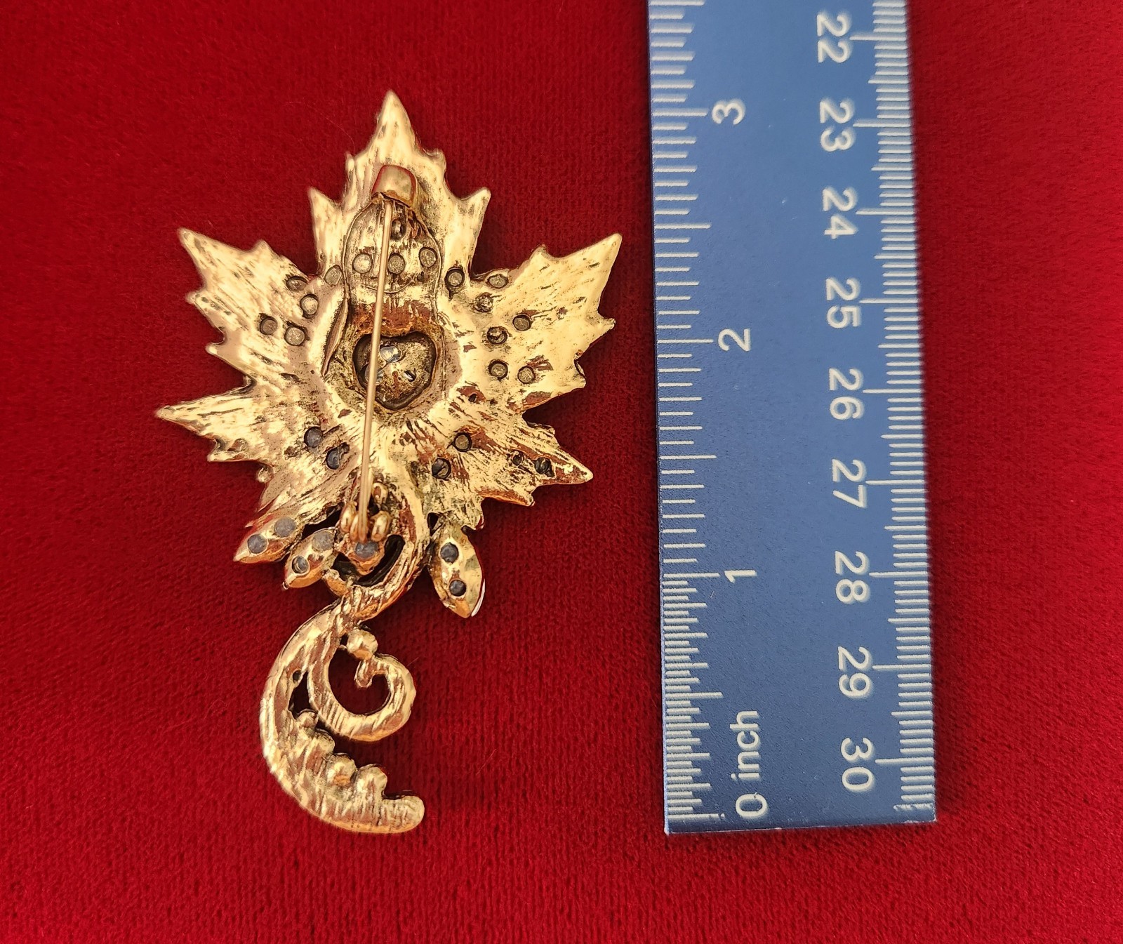 Designer Inspired Maple Leaf Brooch In Pink
