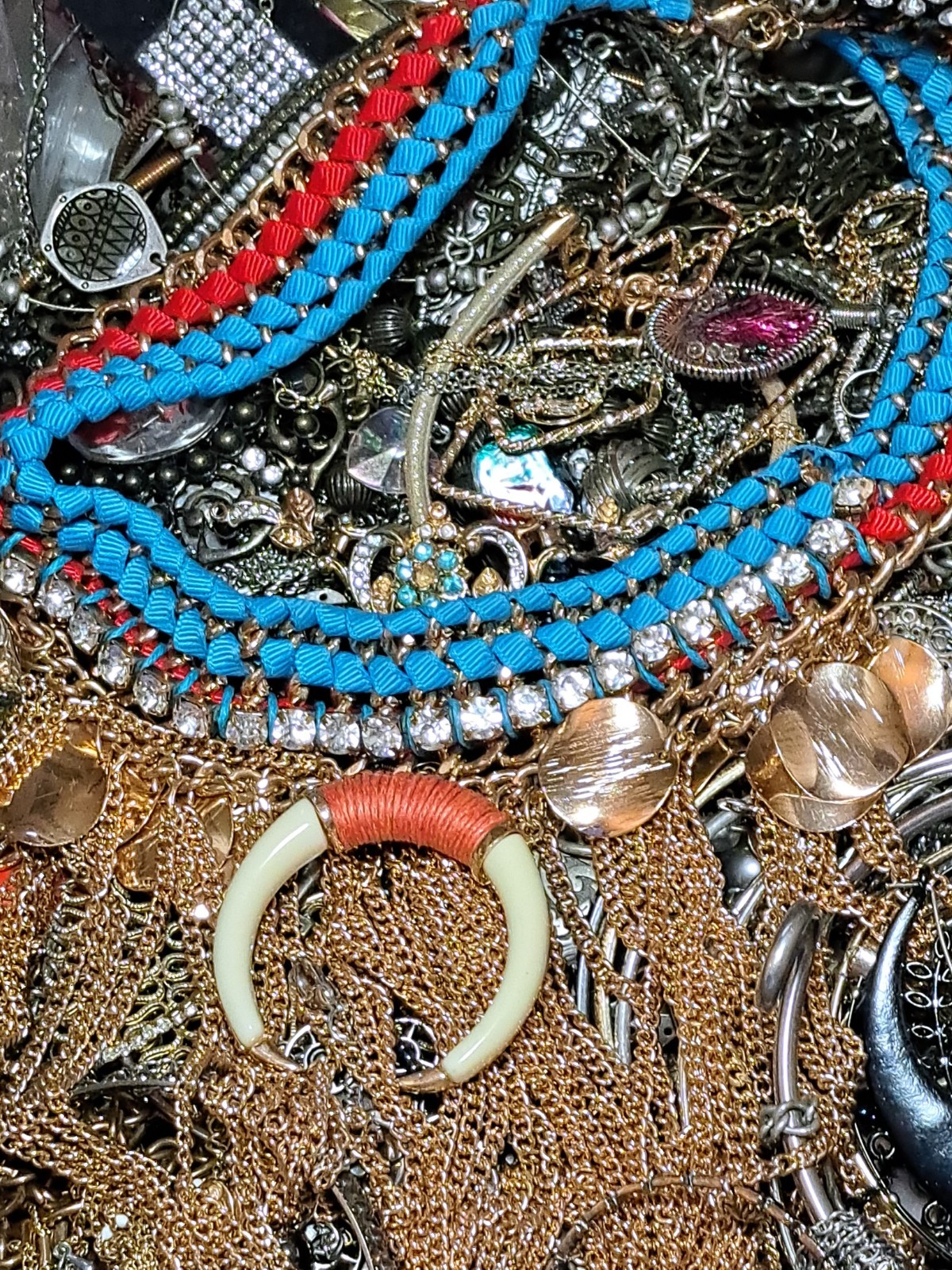 8 Pounds 4 Oz Old Jewelry Lot VTG To Now Junk, Wearable, Craft-Tangles Huge