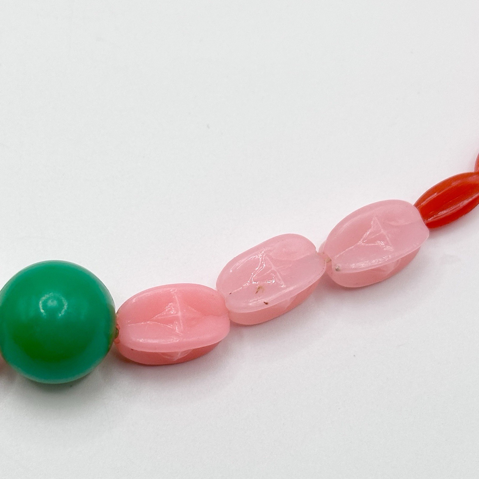 Vintage Multicolor Plastic Bead Necklace Fruit Theme 16” 19” Set Of 2 Read