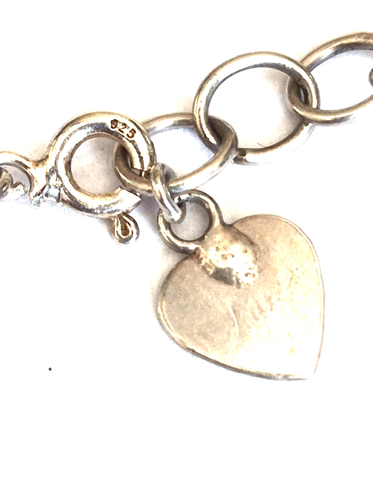 Vintage Sterling Silver Multiple Ball Dangle Pendants Anklet w/Heart Charm