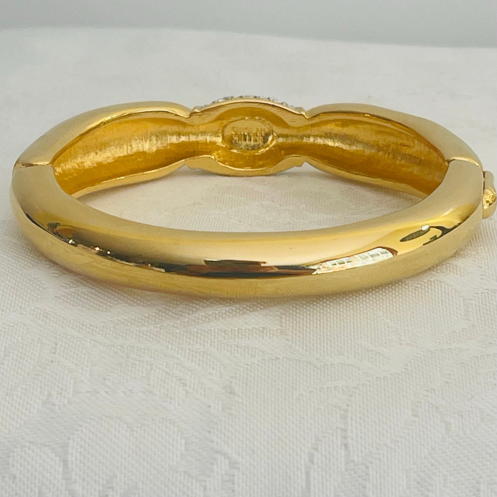 Vtg NOLAN MILLER Pave Crystal Glam Coll Bracelet Bangle Art Deco Revival