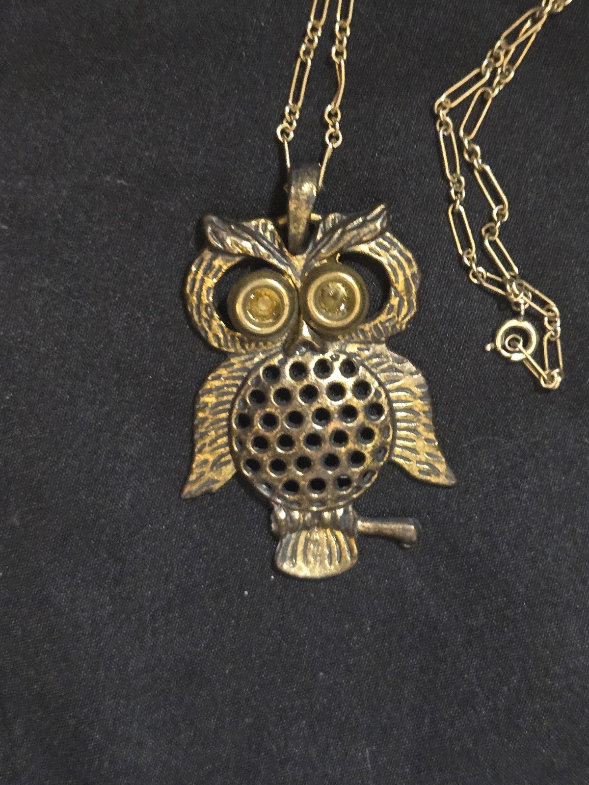 Lot Of 5 Vintage Owl Necklaces Variety