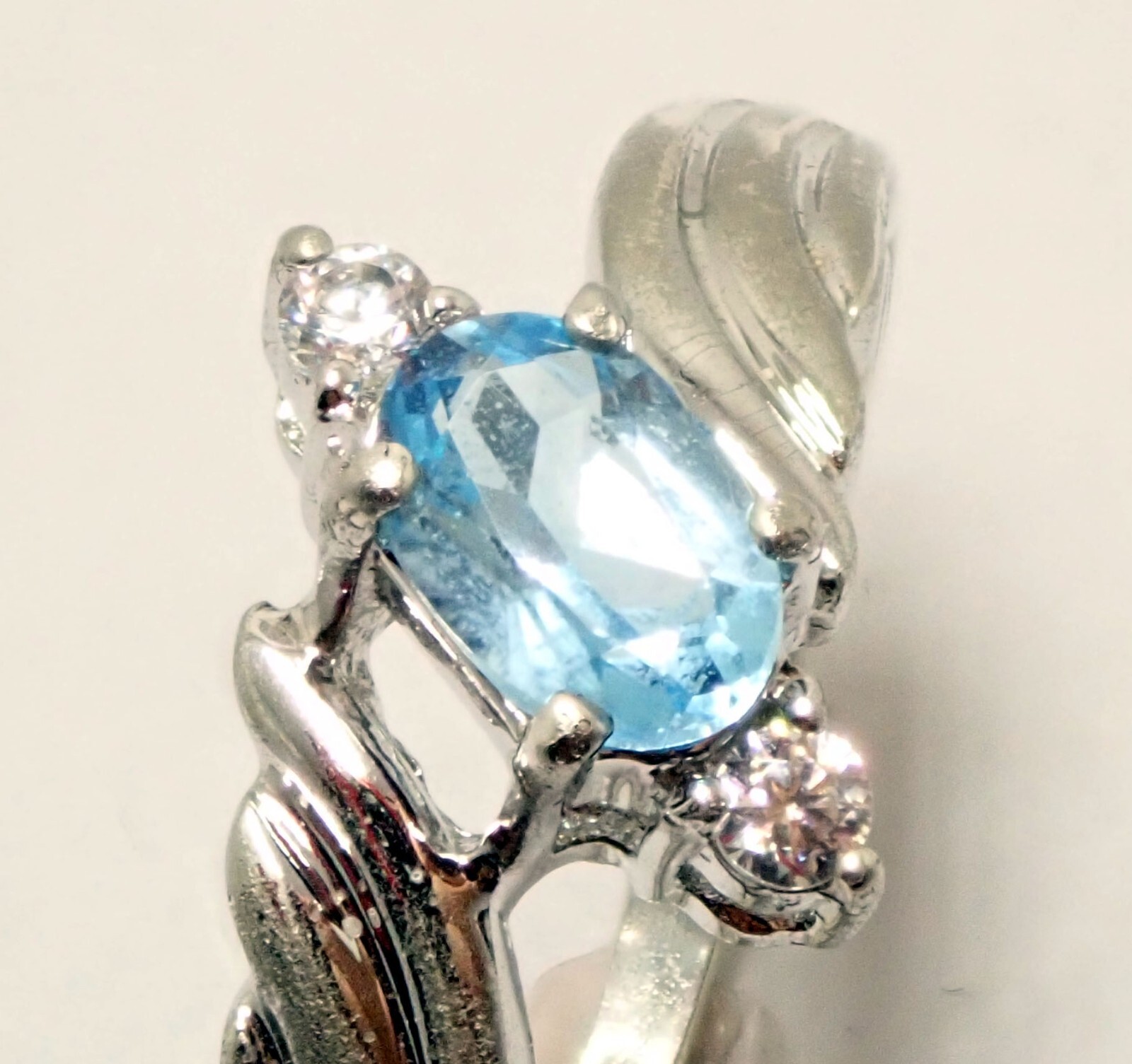 Size 7 Vintage HMT Howard M.Tefft Solid Sterling Silver 925 Topaz Good Luck Ring