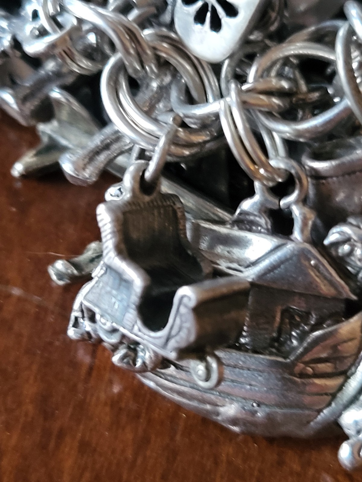 Vintage 925 Sterling Silver Loaded Charm Bracelet 104 Grams