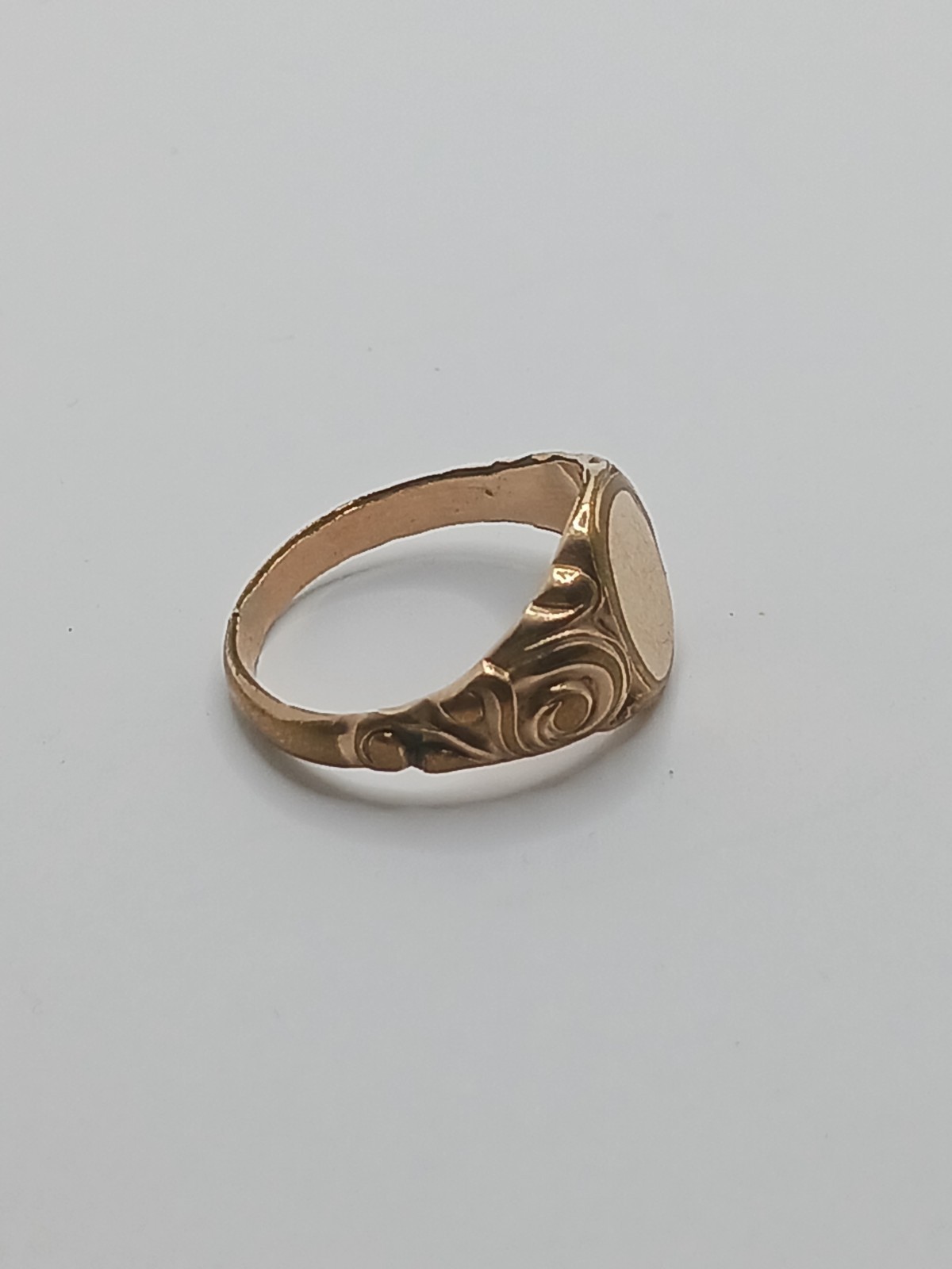 Antique Victorian 10k Gold Shell? Blank Signet Ring Unmarked Tested size 8.5