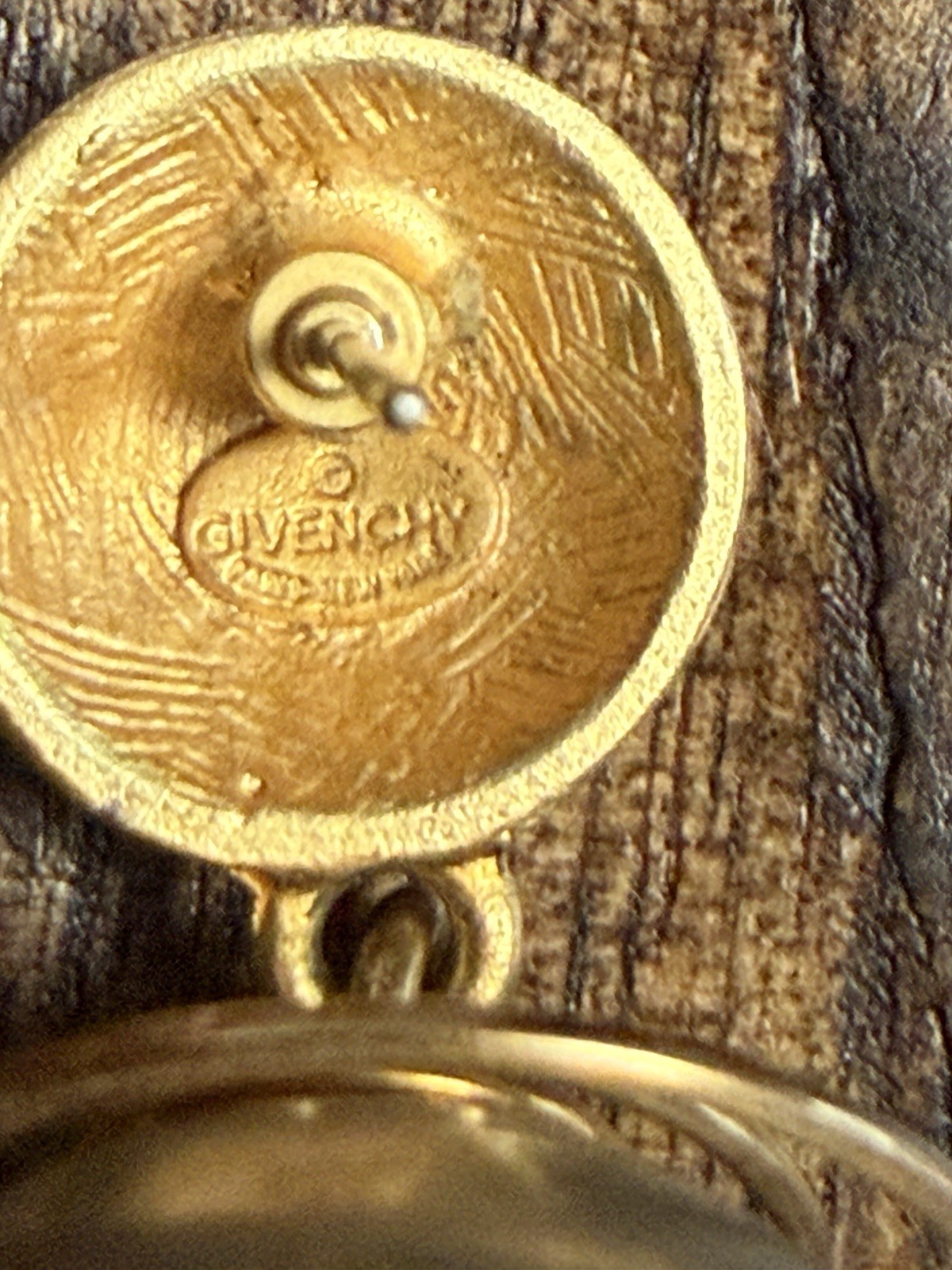 Givenchy Paris New York Brushed Gold and Silver Caged Ball Pierced Earrings