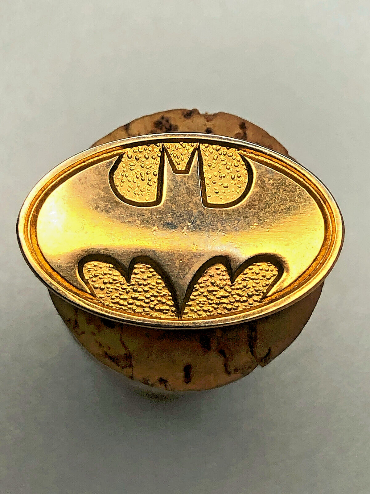 Vintage Batman Gold Tone Logo TM DC Comics Promo Pin with Butterfly Clutch Back