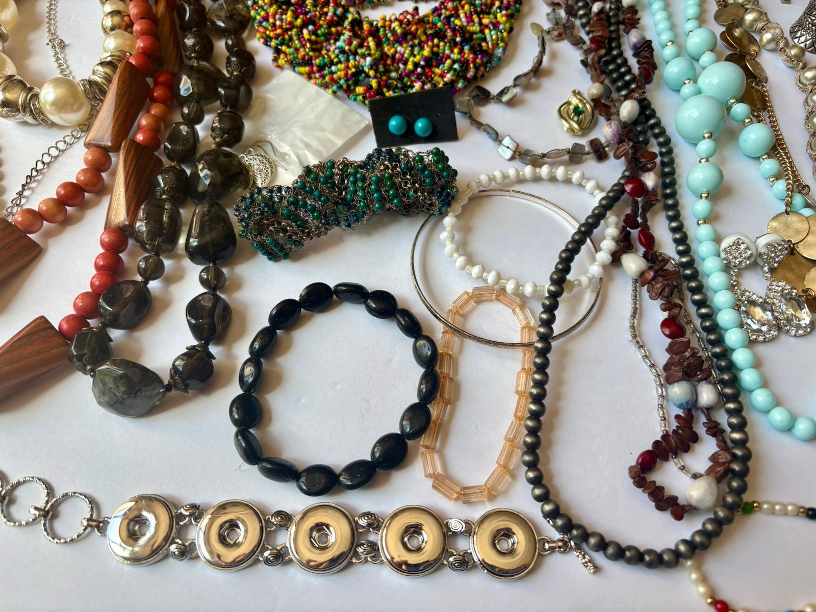 Estate Jewelry Lot Chunky Necklaces Earrings Wearable Pearls Brooch VTG-now 45+