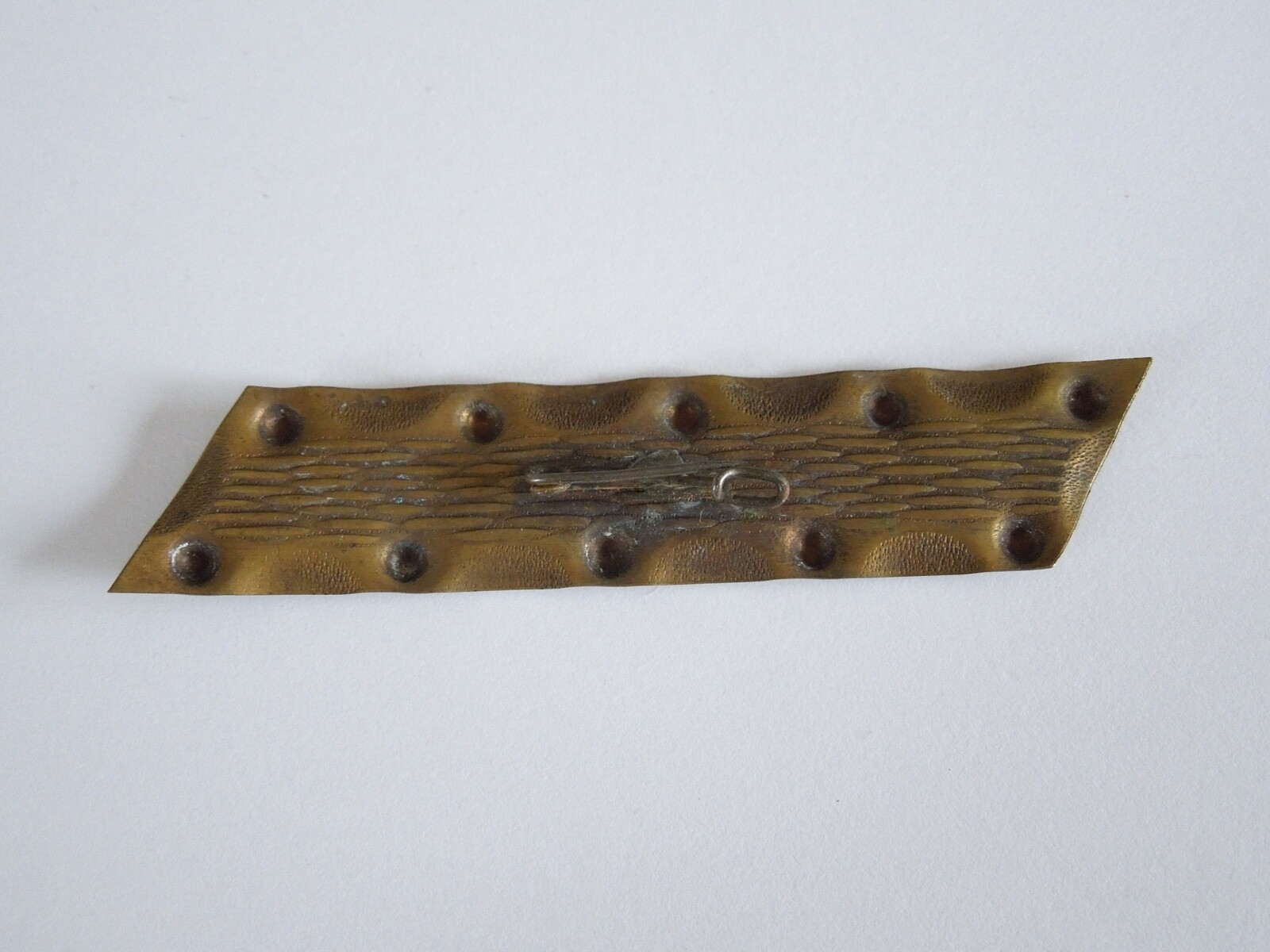 Vintage Brooch Brass Sheet 3.8 G / 7.2 X 1.6 Cm