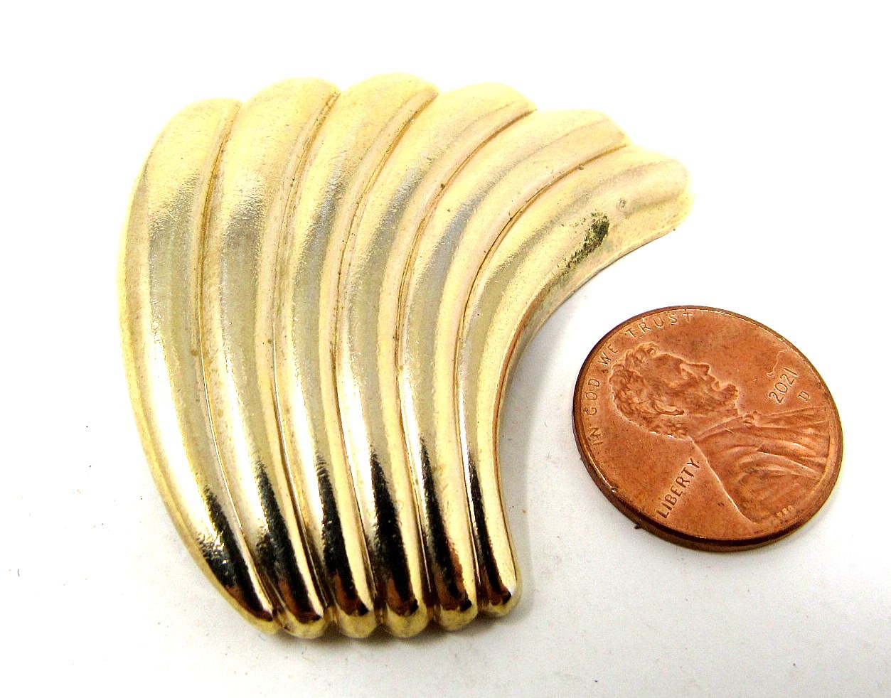 Swish Wave Scarf Clip Slide Dressy Goldtone Holder 1 1/2 inch US Seller LG