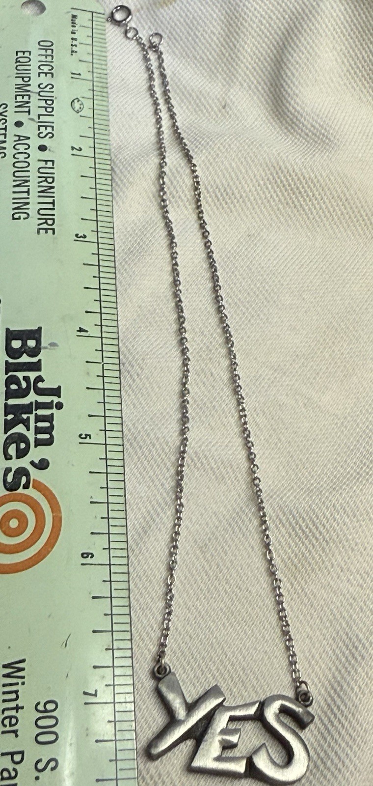 silver necklace women vintage ‘Yes’