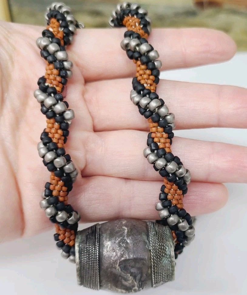 Antique Yemeni Ethnic Bedouin Bead Necklace Glass Beads Yemen African Trade