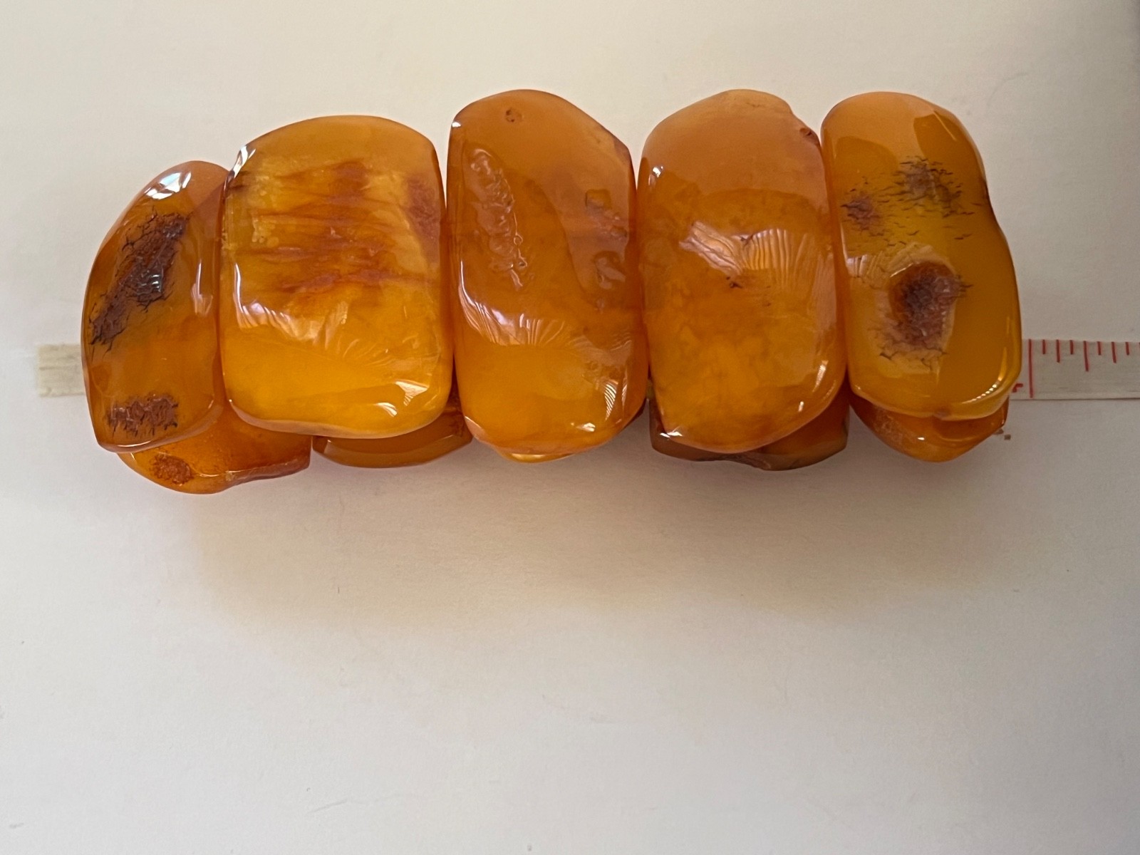 Vintage Baltic Butterscotch AMBER Stretch Elastic BRACELET – 44 Grams