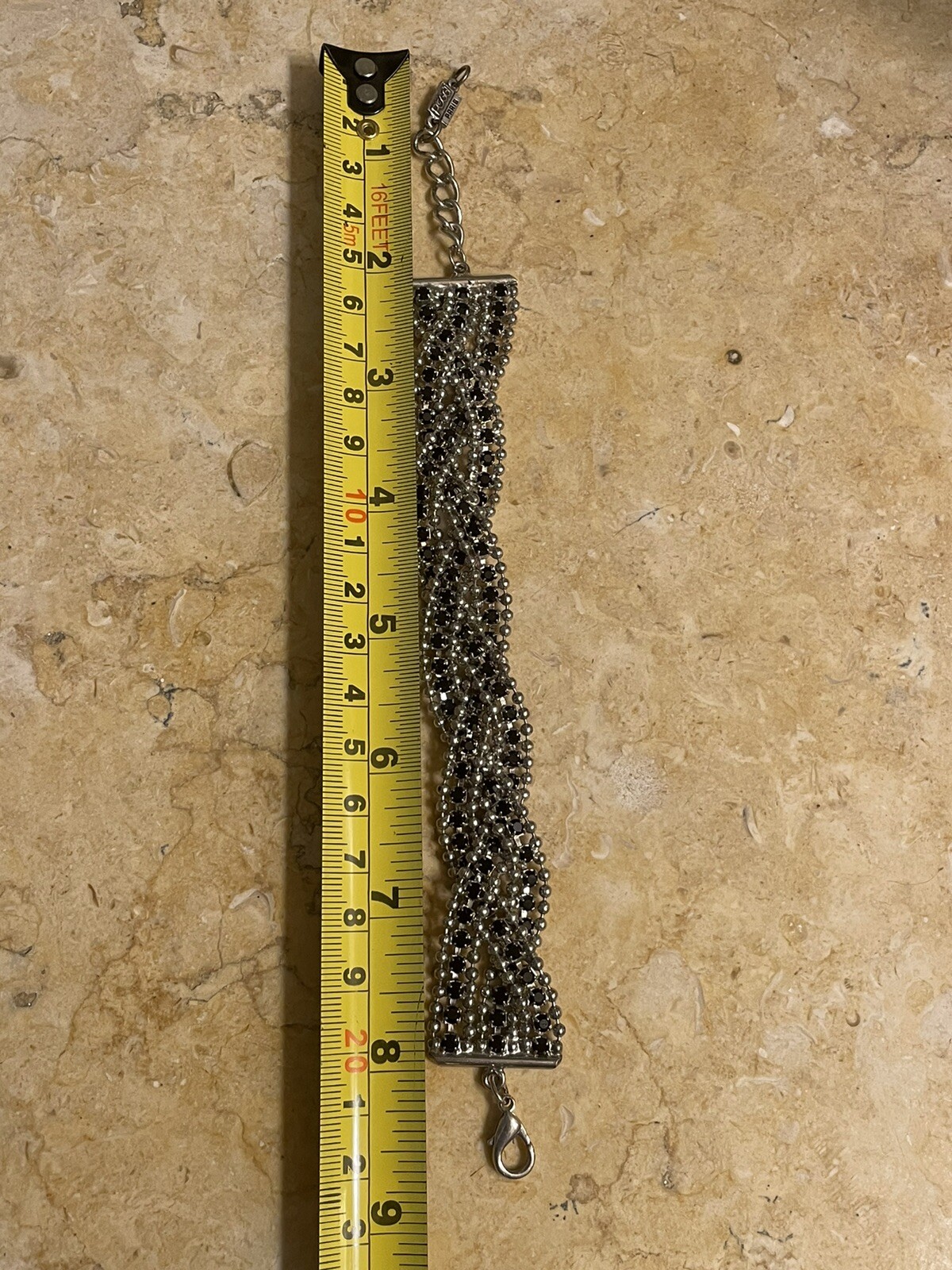 Poggi Paris Wide Adjustable Rhinestone Bracelet. YES! THAT SPARKLE IS REAL!