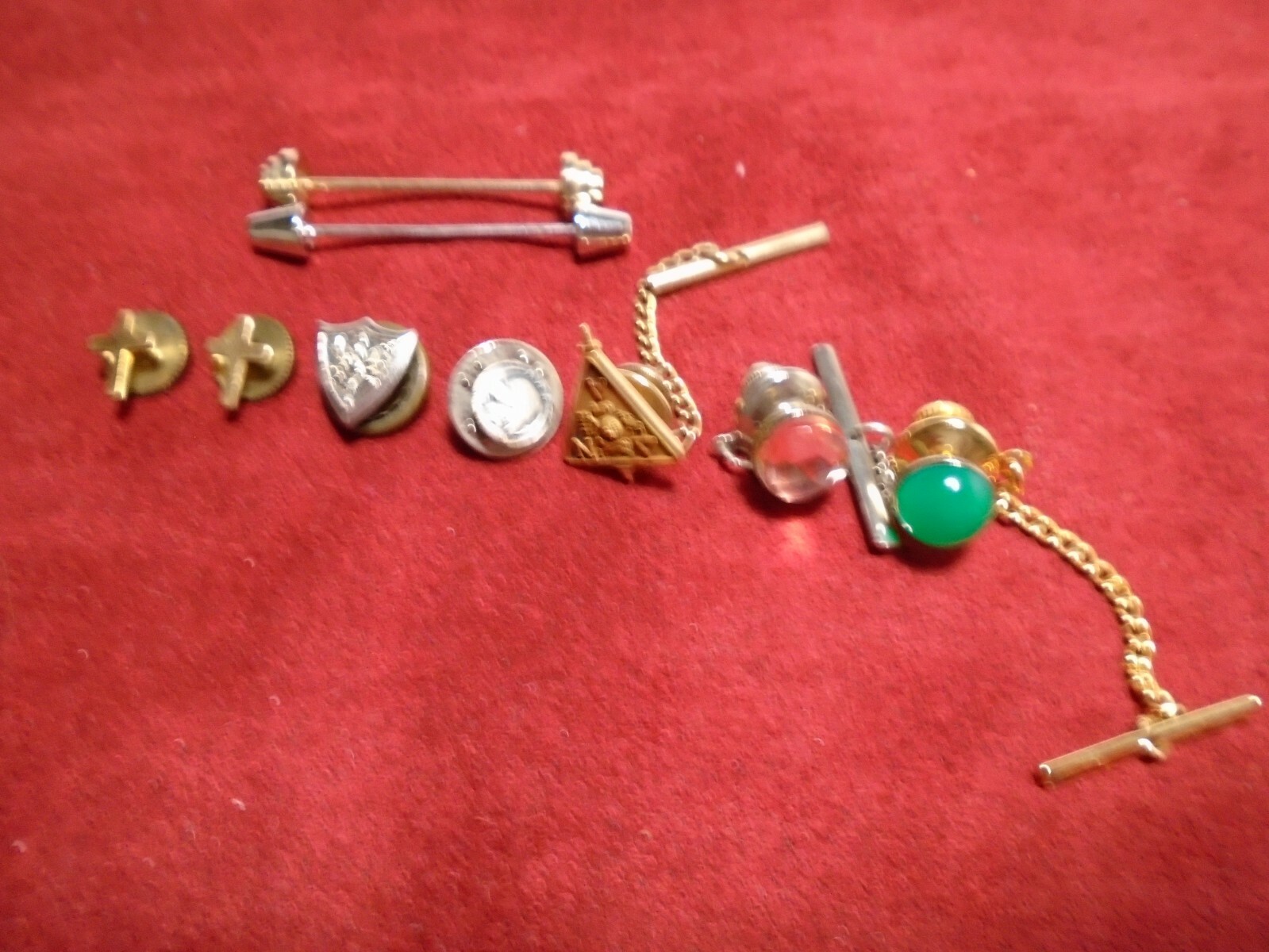 Lot of 2 Collar pins 7 Tie Pins Crosses ANS Child NAF Shield Delta N A Aviation