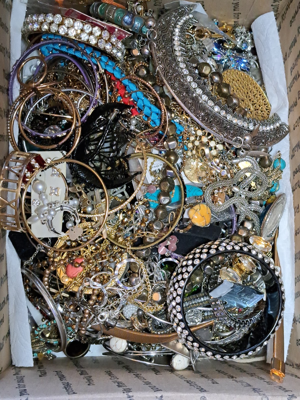 8 Pounds 4 Oz Old Jewelry Lot VTG To Now Junk, Wearable, Craft-Tangles Huge