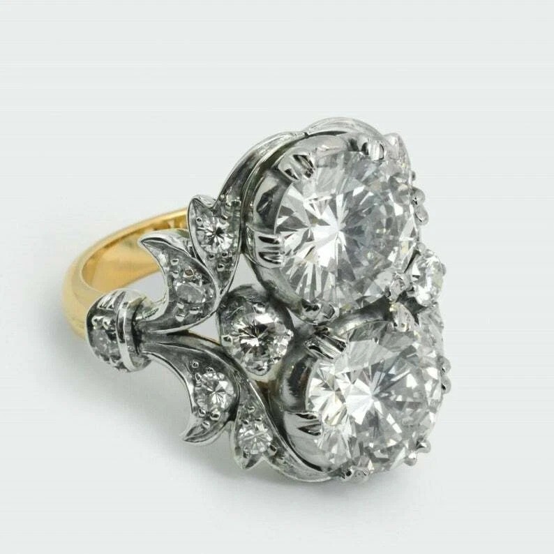 Art Deco Style 2.5Ct Round Cut Lab Created Diamond 925 Silver Engagement Ring